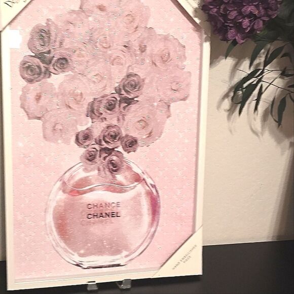Design District Sweet Escape Chanel Flowers Hand Embellished Framed Wall Decor - Picture 3 of 9